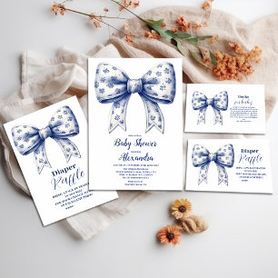 Blue Bow Boy  Raffle Diapper Enclosure Card