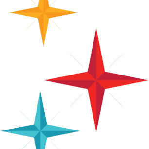 Mod Stars, Mid-Century Modern Retro Christmas Holiday Card