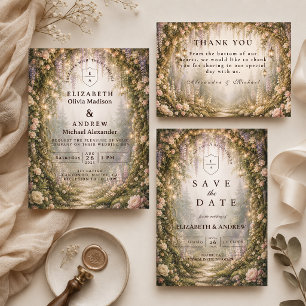 Whimsical Enchanted Woodland Wedding Thank You Card