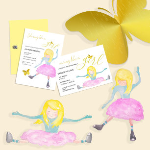 Shining Like a Girl Watercolor Illustration Holiday Card