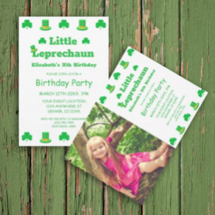 Little Leprechaun Kids Birthday Invitation