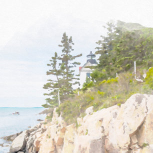Maine Lighthouse Acadia National Park Wedding Invitation