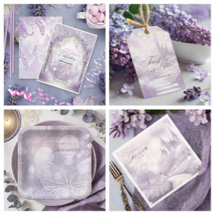 Fairytale Garden Quinceanera Lavender/Lilac ID1030 Invitation