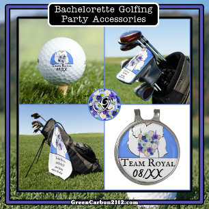 Bachelorette Party Bridal Shower Golf Ball Blue  T-Shirt