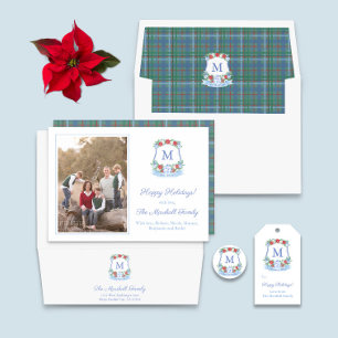Christmas Traditional Monogram Crest Envelope Seal