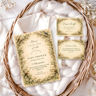 Woodland Birds Storybook Baby Shower Invitation