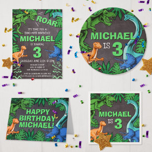 Dinosaur Birthday Party Dino Trex Prehistoric Boy Napkin