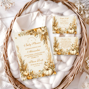 Autumn Rustic Pumpkin Baby Shower Invitation