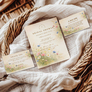 Romantic Wildflower Meadow Bridal Shower Invitation