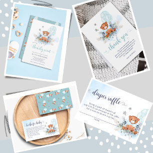 Teddy Bear Boy Baby Shower Books For Baby Enclosure Card