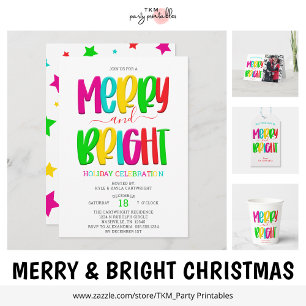 Festive Merry and Bright Photo Christmas Card