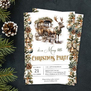 Elegant sage green holly faux gold Reindeer sleigh Paper Plate
