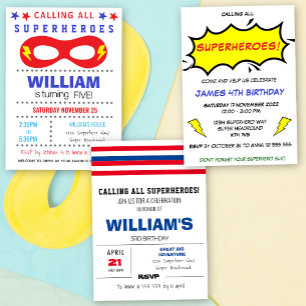 Comics Colour Birthday Invitation
