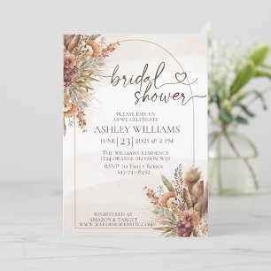 Boho Pampas Grass Recipe Cards Sign