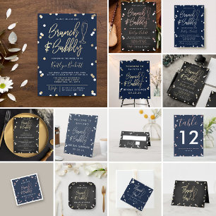 Brunch & Bubbly Confetti Bridal Shower Invitation