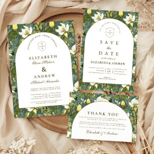 Elegant Botanical Arch Garden Wedding RSVP Card