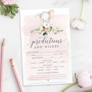 Pink Elephant Baby Shower Invitation Card