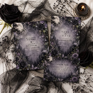 Moonlit Fairy Goth Wedding Invitation