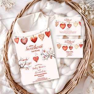 Our Little Sweethearts Valentine's Day Baby Shower Invitation