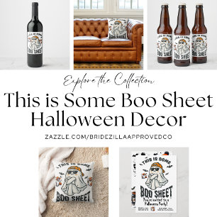 This is Some Boo Sheet Ghost Spooky Decor Wine Label
