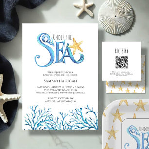 Baby Shower Paper Plates Cute Watercolor Sea