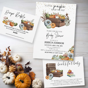 Books for Baby Halloween Pumpkin Watercolor Enclosure Card