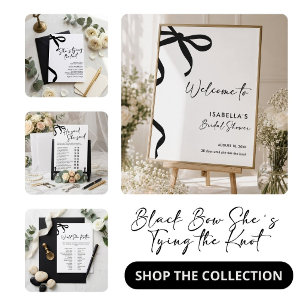 Black Bow She's Tying the Knot Bridal Shower Napkin