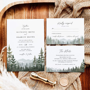 Mountain Forest Pine Wedding Hotel Details Enclosure Card