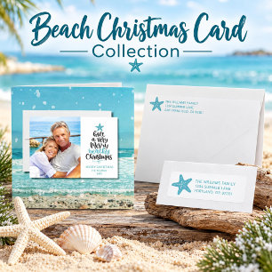Beach Christmas Return Address Label