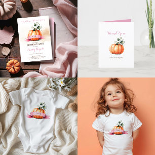 Personalised Orange & Pink Pumpkin  Baby Bodysuit