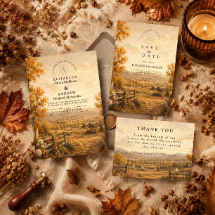 Rustic Fall Western Wedding Invitation