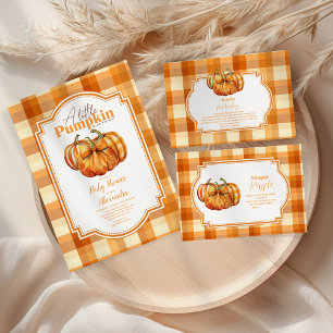 A Little Pumpkin Autumn Fall Baby  Diaper Raffle Enclosure Card