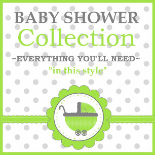 Green and Grey Polka Dots- Baby Shower Invitation