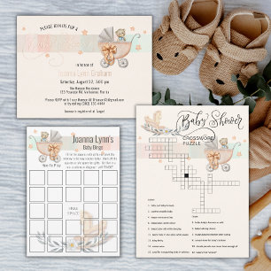Teddy Bear & Rocking Horse Crossword Puzzle Card