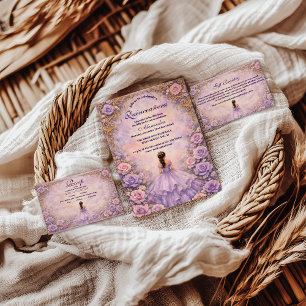 Lavender Rose Fairytale Quinceañera Invitation