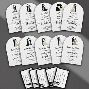 Romantic Minimalist Black And White Classy Wedding Invitation