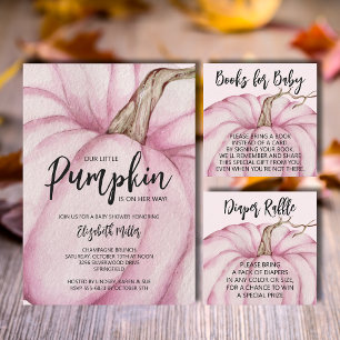 Pink Pumpkins Baby Shower Invitation