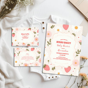 Strawberry Baby Shower Berry  Books for Baby Enclosure Card