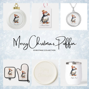 Christmas Puffin customisable Invitation