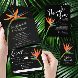 Tropical Bird of Paradise Wedding Invitations