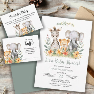 Jungle Safari Baby Shower Sprinkle Invitation