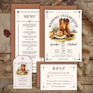 Western Country Rustic Terracotta Wedding Envelope