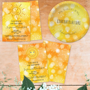 Sun Sketch Gender Neutral Template Invitation