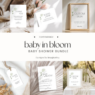 Floral Baby in Bloom Baby Shower Thank You Card