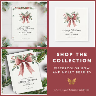 Watercolor Baby's First Christmas Name Red Rustic  Ceramic Tree Decoration