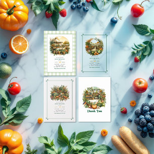 Locally Grown - Farmers Market Birthday Party Vellum Invitations