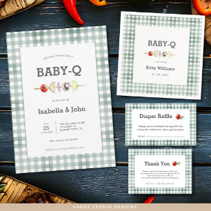 Babyque BBQ Baby Shower Diaper Raffle Enclosure Card