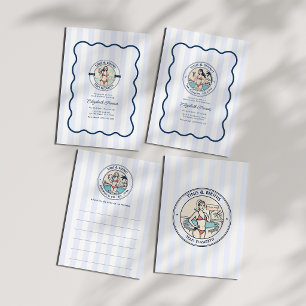 Preppy Pool Club Tinis & Bikinis Bachelorette Thank You Card