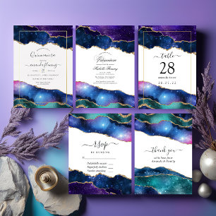 Galaxy Agate Quinceañera Invitation