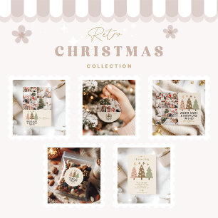 Retro Winter Kisses & Snowflake Wishes Ceramic Tree Decoration